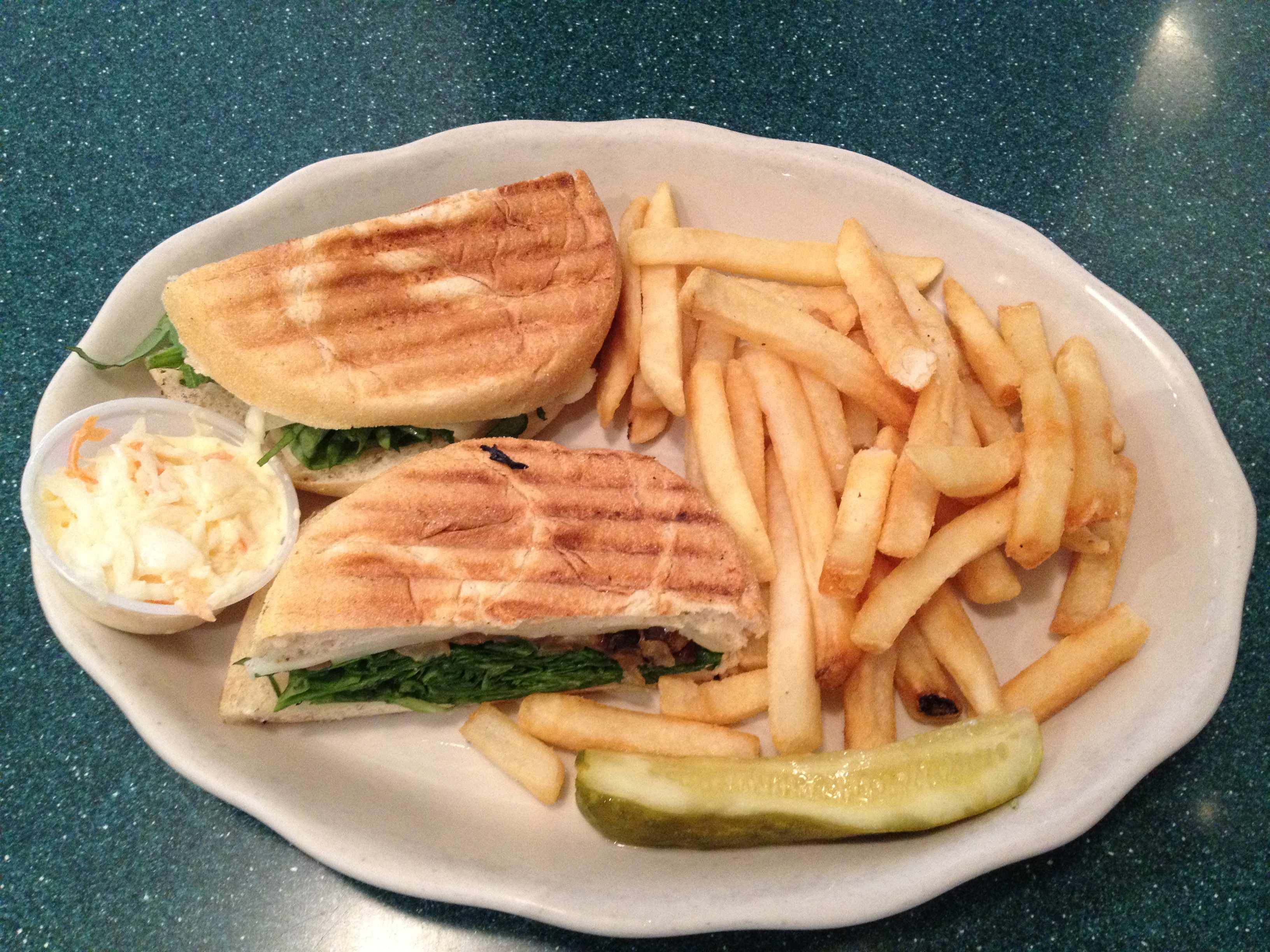 Veggie Panini with a side of fries