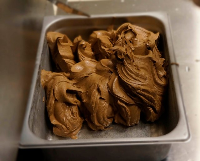 Dutch chocolate gelato made during the gelato making class at Mia Chef Gelateria in NYC