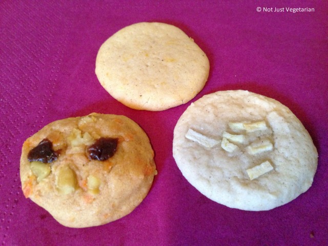 Vegan cookies from Pipernilli; Top" Cashmere Drop; Bottom Left: 14 Carat Cake, Bottom Right: Apple Luxe