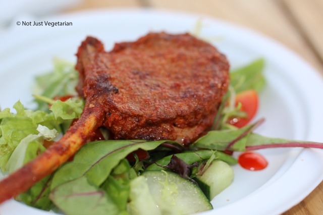 Welsh lamb cutlets with ginger, mint, crushed peppercorns and a salad from Tamarind at Mayfair at Taste of London 2014